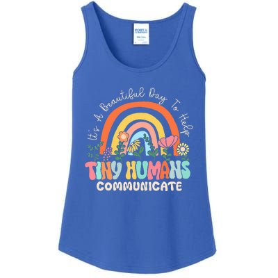 ItS A Beautiful Day To Help Tiny Humans Communicate Slp Ladies Essential Tank