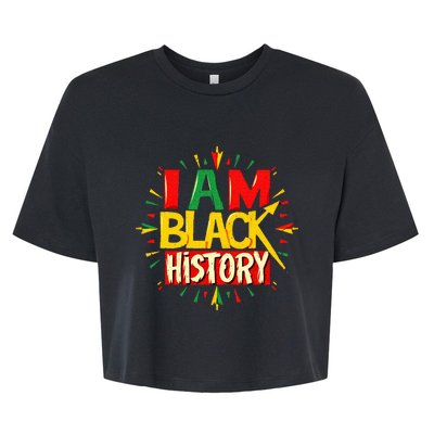 I Am Black History Month African American Bella+Canvas Jersey Crop Tee