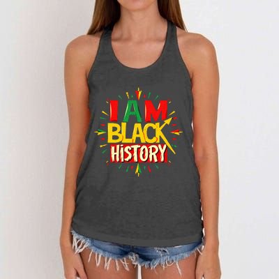 I Am Black History Month African American Women's Knotted Racerback Tank