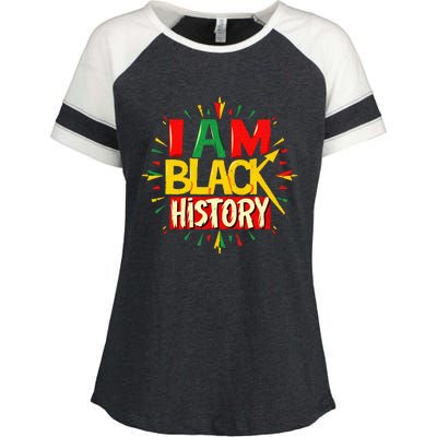 I Am Black History Month African American Enza Ladies Jersey Colorblock Tee