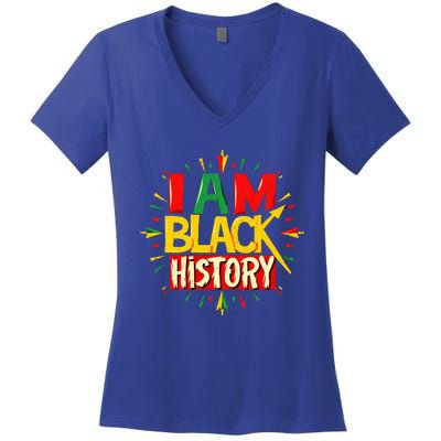 I Am Black History Month African American Women's V-Neck T-Shirt