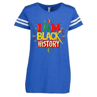 I Am Black History Month African American Enza Ladies Jersey Football T-Shirt