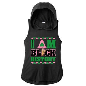 I Am Black History Womens AKA African Sorority Ladies PosiCharge Tri-Blend Wicking Draft Hoodie Tank