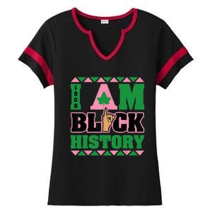 I Am Black History Womens AKA African Sorority Ladies Halftime Notch Neck Tee