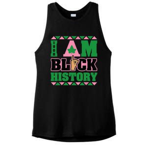 I Am Black History Womens AKA African Sorority Ladies PosiCharge Tri-Blend Wicking Tank