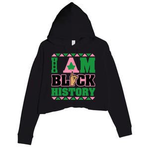 I Am Black History Womens AKA African Sorority Crop Fleece Hoodie