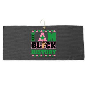 I Am Black History Womens AKA African Sorority Large Microfiber Waffle Golf Towel