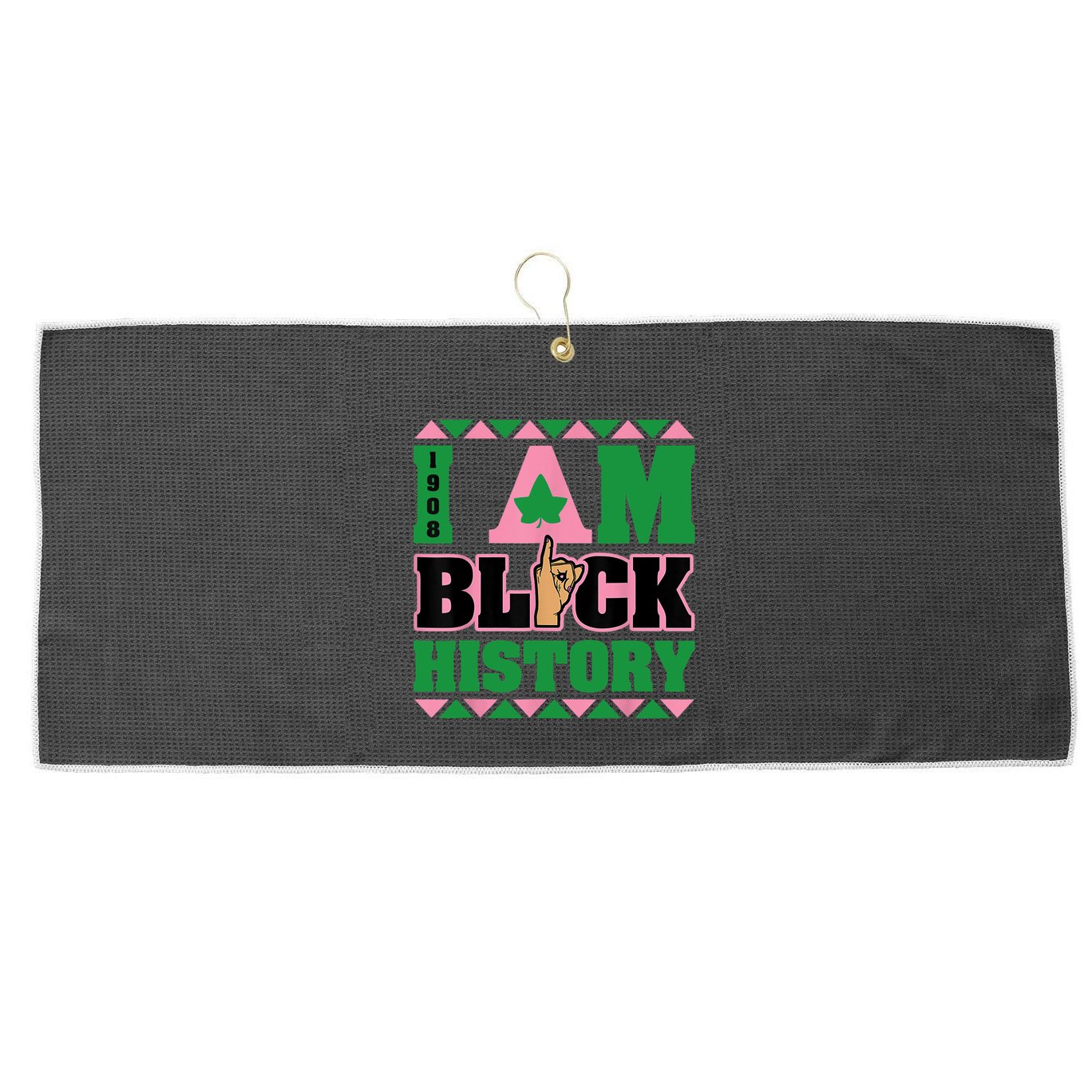 I Am Black History Womens AKA African Sorority Large Microfiber Waffle Golf Towel