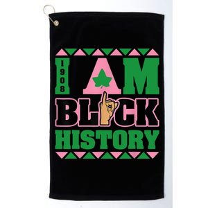 I Am Black History Womens AKA African Sorority Platinum Collection Golf Towel