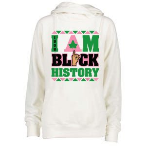 I Am Black History Womens AKA African Sorority Womens Funnel Neck Pullover Hood