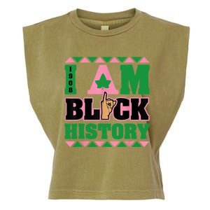 I Am Black History Womens AKA African Sorority Garment-Dyed Women's Muscle Tee