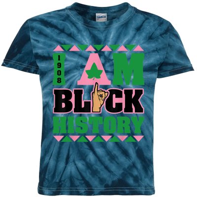 I Am Black History Womens AKA African Sorority Kids Tie-Dye T-Shirt