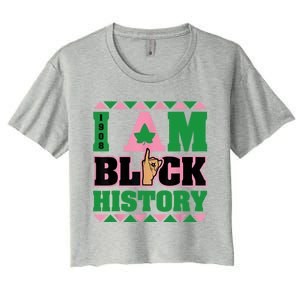 I Am Black History Womens AKA African Sorority Women's Crop Top Tee