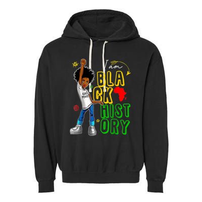 I Am Black History Month For Afro American Garment-Dyed Fleece Hoodie