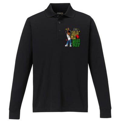 I Am Black History Month For Afro American Performance Long Sleeve Polo