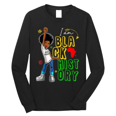 I Am Black History Month For Afro American Long Sleeve Shirt