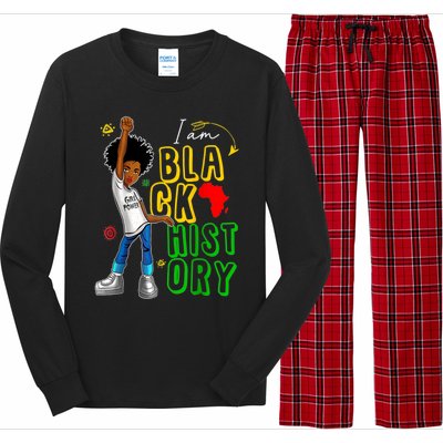 I Am Black History Month For Afro American Long Sleeve Pajama Set