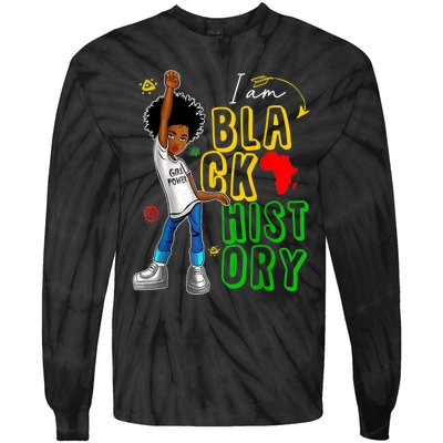 I Am Black History Month For Afro American Tie-Dye Long Sleeve Shirt