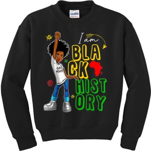 I Am Black History Month For Afro American Kids Sweatshirt