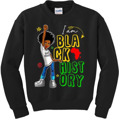 I Am Black History Month For Afro American Kids Sweatshirt