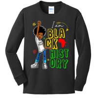 I Am Black History Month For Afro American Kids Long Sleeve Shirt