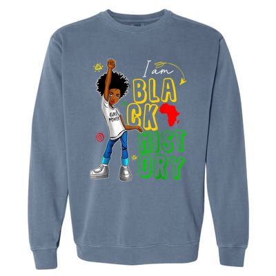 I Am Black History Month For Afro American Garment-Dyed Sweatshirt