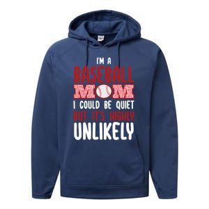 IM A Baseball Mom Player Funny Baseball Mama Mothers Day Gift Performance Fleece Hoodie