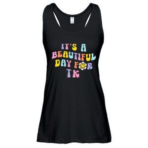 It’s a Beautiful Day for TK Learning Retro Teacher Students Ladies Essential Flowy Tank