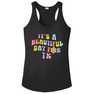 It’s a Beautiful Day for TK Learning Retro Teacher Students Ladies PosiCharge Competitor Racerback Tank