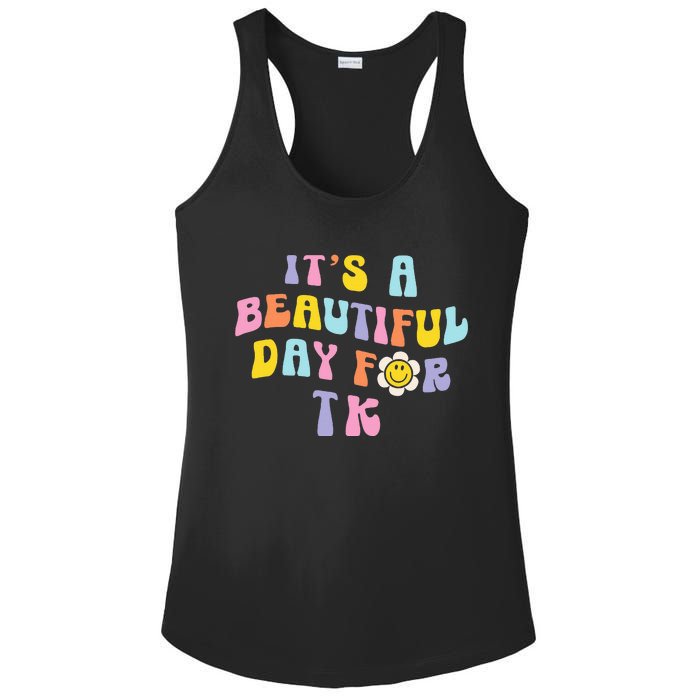 It’s a Beautiful Day for TK Learning Retro Teacher Students Ladies PosiCharge Competitor Racerback Tank