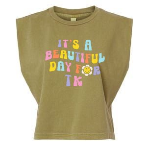 It’s a Beautiful Day for TK Learning Retro Teacher Students Garment-Dyed Women's Muscle Tee