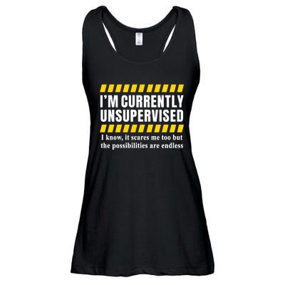 I Am Currently Unsupervised Ladies Essential Flowy Tank