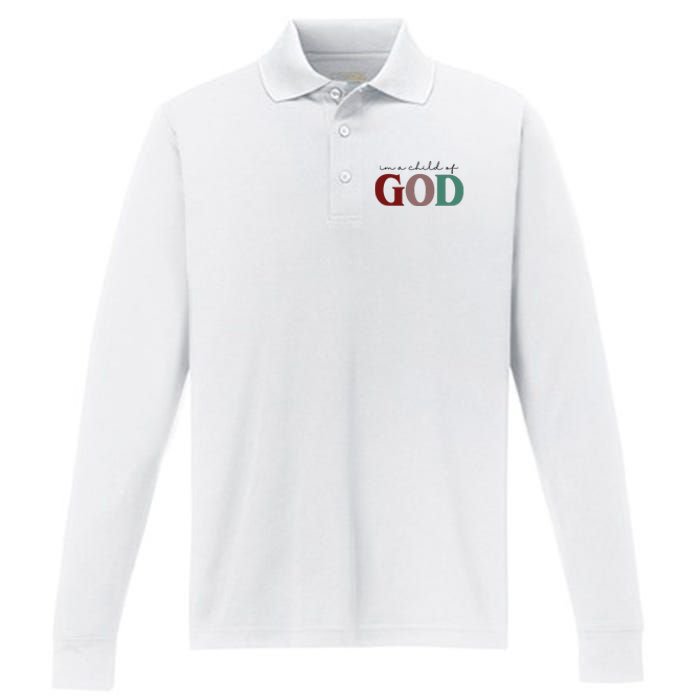 I'm A Child Of God Performance Long Sleeve Polo