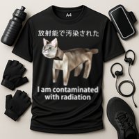 I Am Contaminated With Radiation Japanese Cat Cooling Performance Crew T-Shirt