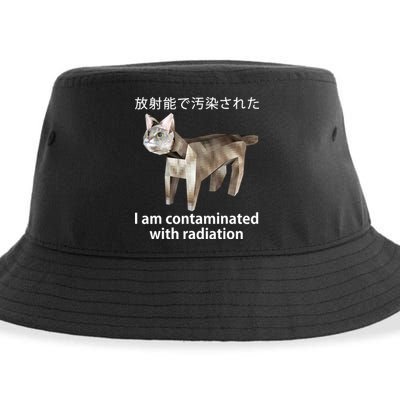 I Am Contaminated With Radiation Japanese Cat Sustainable Bucket Hat