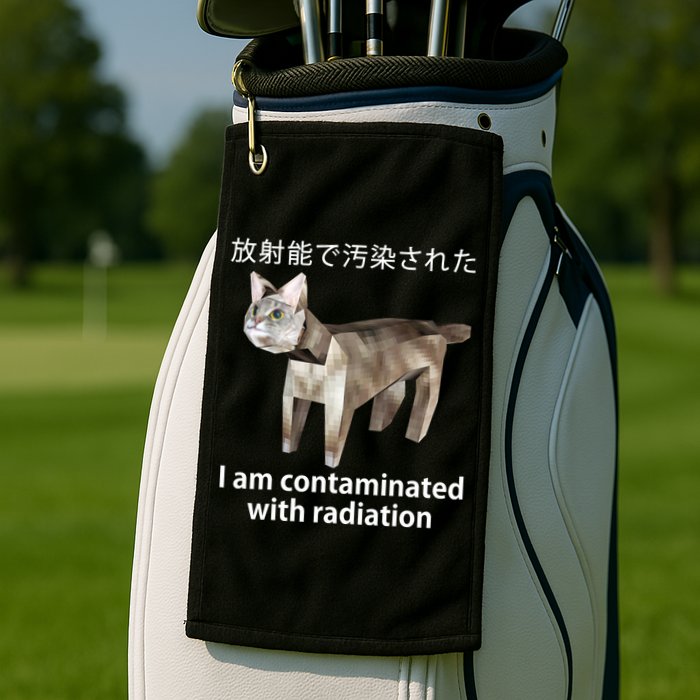 I Am Contaminated With Radiation Japanese Cat Golf Towel