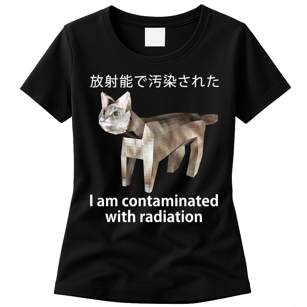 I Am Contaminated With Radiation Japanese Cat Womens T-Shirt