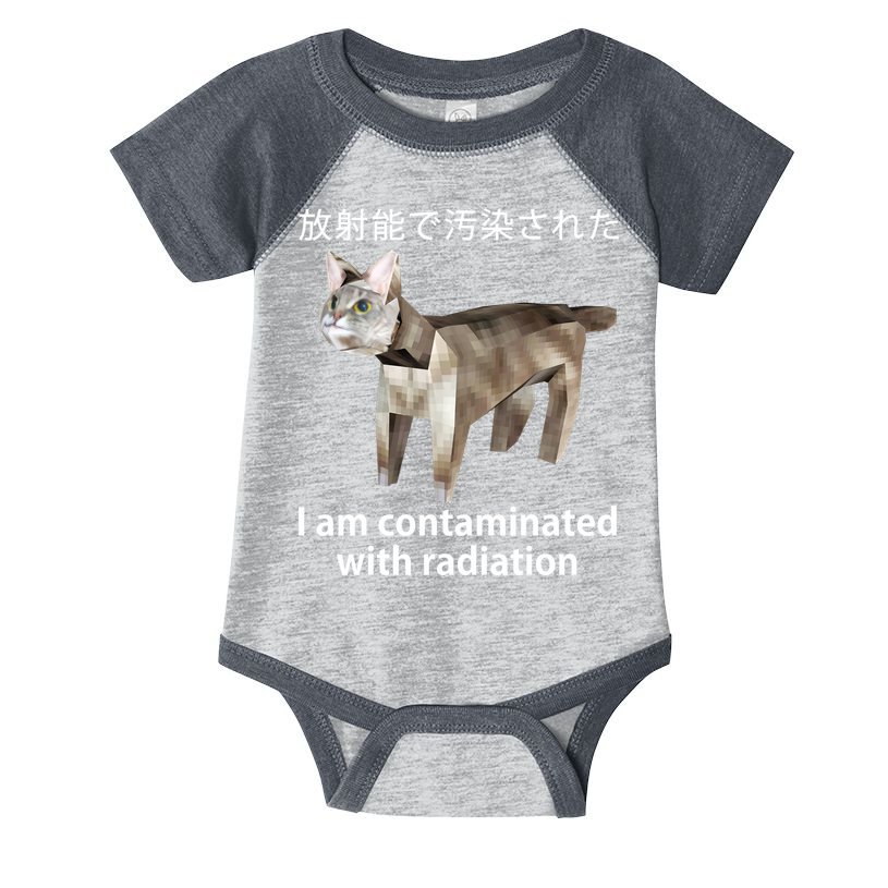 I Am Contaminated With Radiation Japanese Cat Infant Baby Jersey Bodysuit
