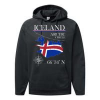 Iceland Arctic Circle Polar North Island Icelandic Flag Performance Fleece Hoodie