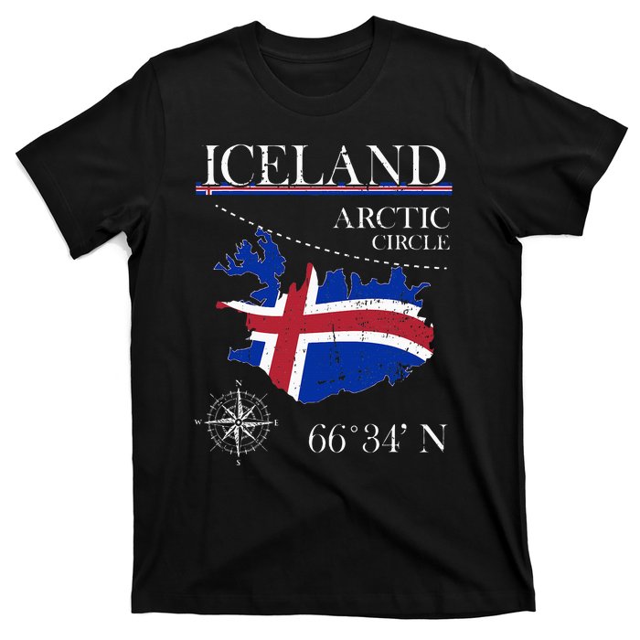 Iceland Arctic Circle Polar North Island Icelandic Flag T-Shirt