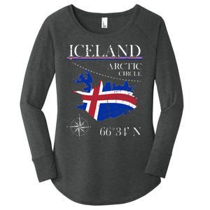 Iceland Arctic Circle Polar North Island Icelandic Flag Women's Perfect Tri Tunic Long Sleeve Shirt