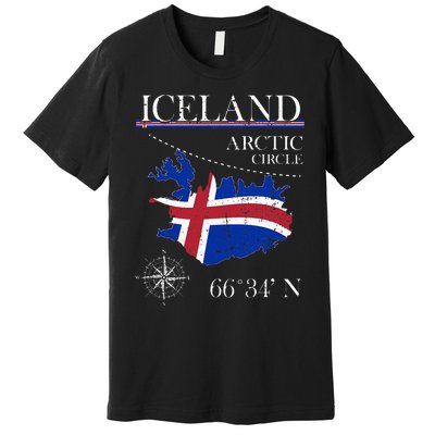 Iceland Arctic Circle Polar North Island Icelandic Flag Premium T-Shirt