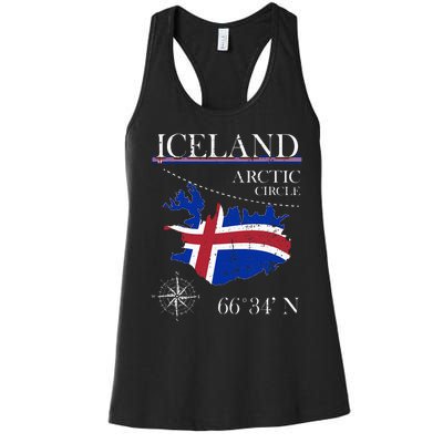 Iceland Arctic Circle Polar North Island Icelandic Flag Women's Racerback Tank