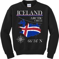 Iceland Arctic Circle Polar North Island Icelandic Flag Kids Sweatshirt