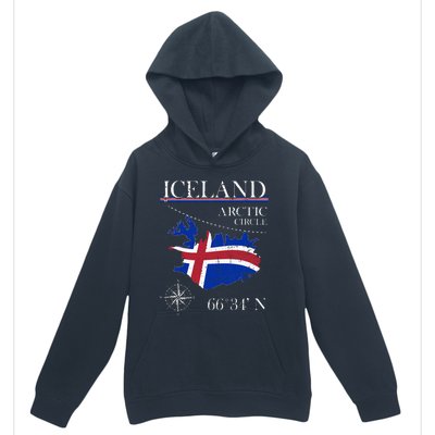 Iceland Arctic Circle Polar North Island Icelandic Flag Urban Pullover Hoodie