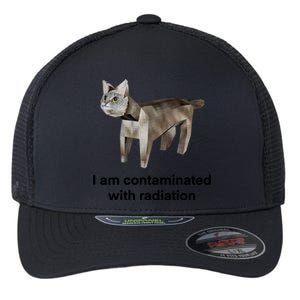 I Am Contaminated With Radiation Funny Ironic Cat Meme Flexfit Unipanel Trucker Cap