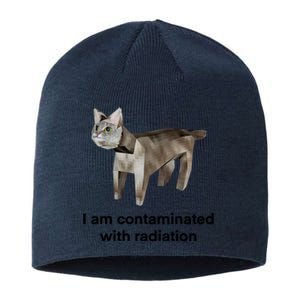 I Am Contaminated With Radiation Funny Ironic Cat Meme Sustainable Beanie