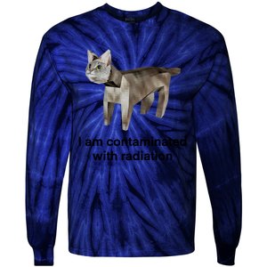 I Am Contaminated With Radiation Funny Ironic Cat Meme Tie-Dye Long Sleeve Shirt