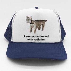 I Am Contaminated With Radiation Funny Ironic Cat Meme Trucker Hat