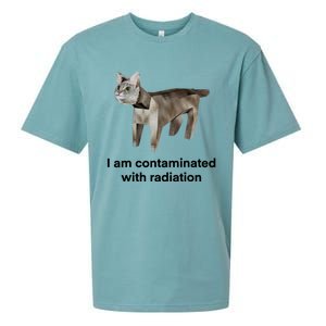 I Am Contaminated With Radiation Funny Ironic Cat Meme Sueded Cloud Jersey T-Shirt